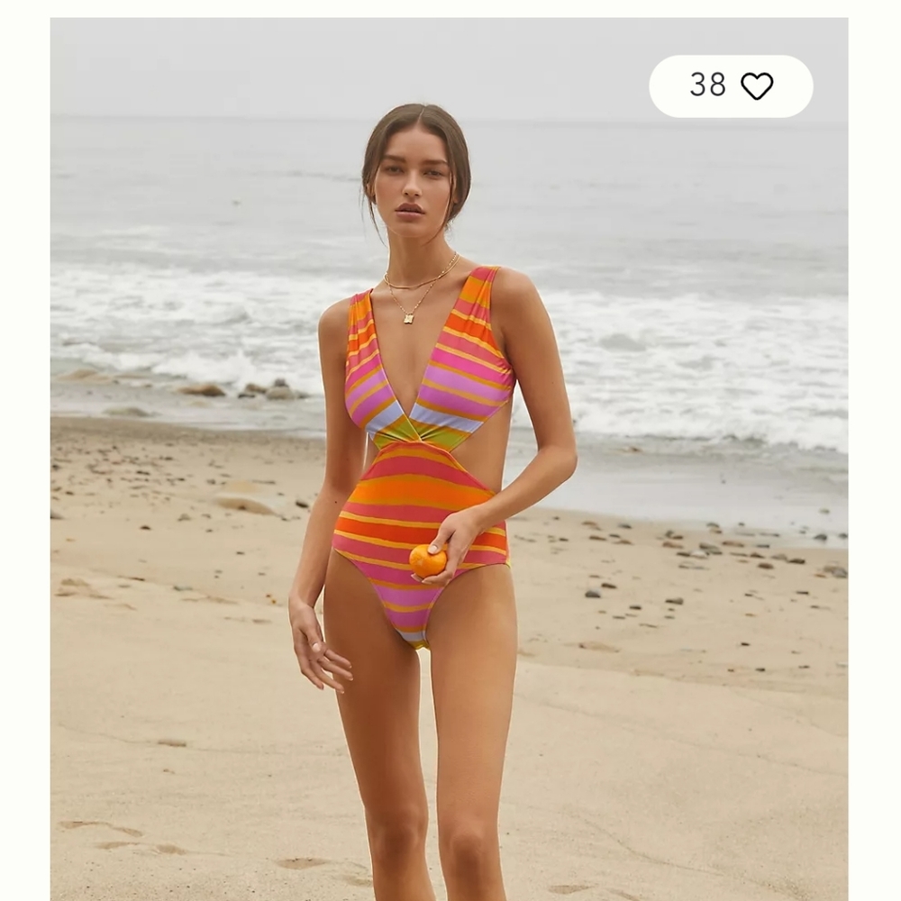 Farm Rio multicolor cutout one piece swimsuit